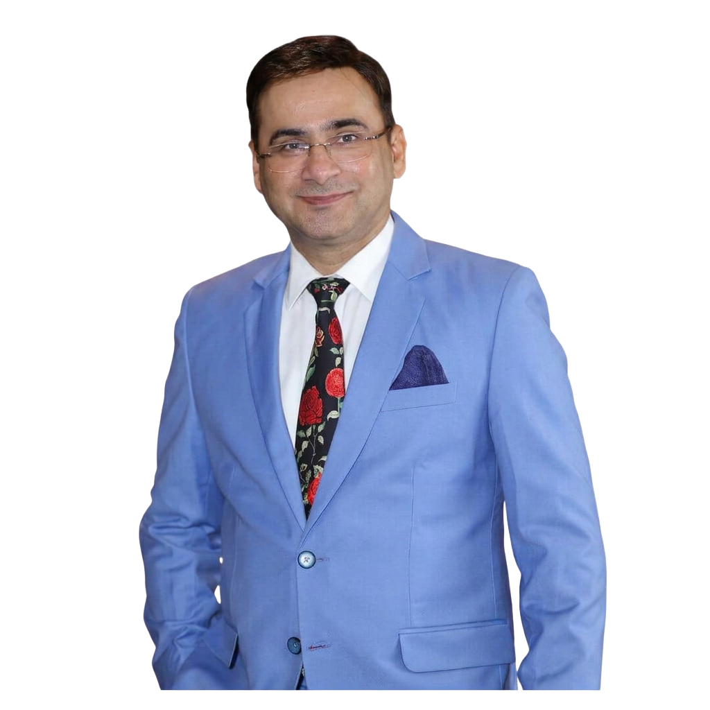 Dr. Lalit Arora, host of The RPM OS Installation, in a light blue suit
