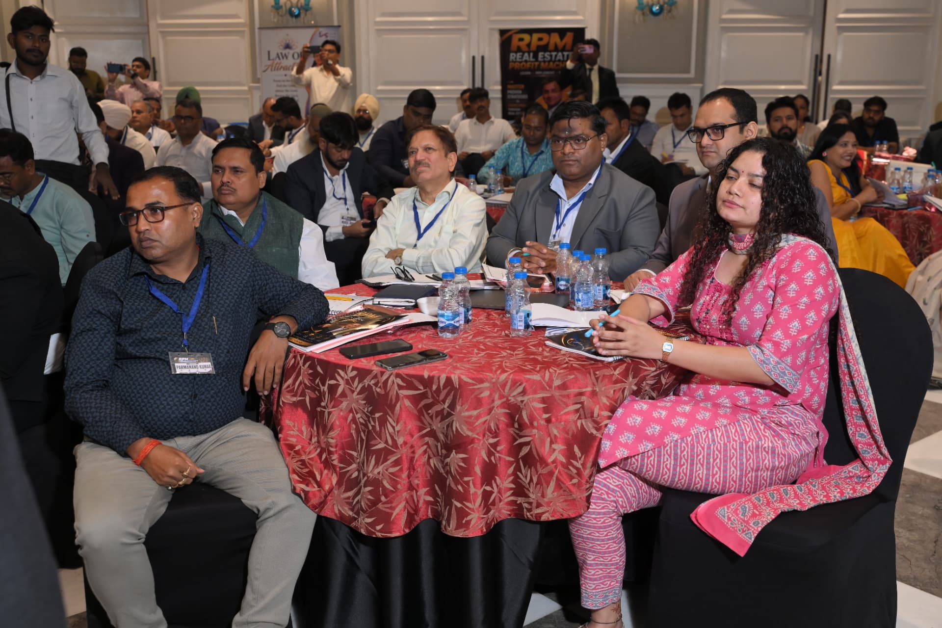 Participants working through an exercise at their table